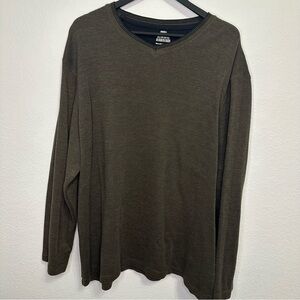 Men’s Faded Glory Dark Green Long Sleeve Shirt 2XL — Comfortable & Casual